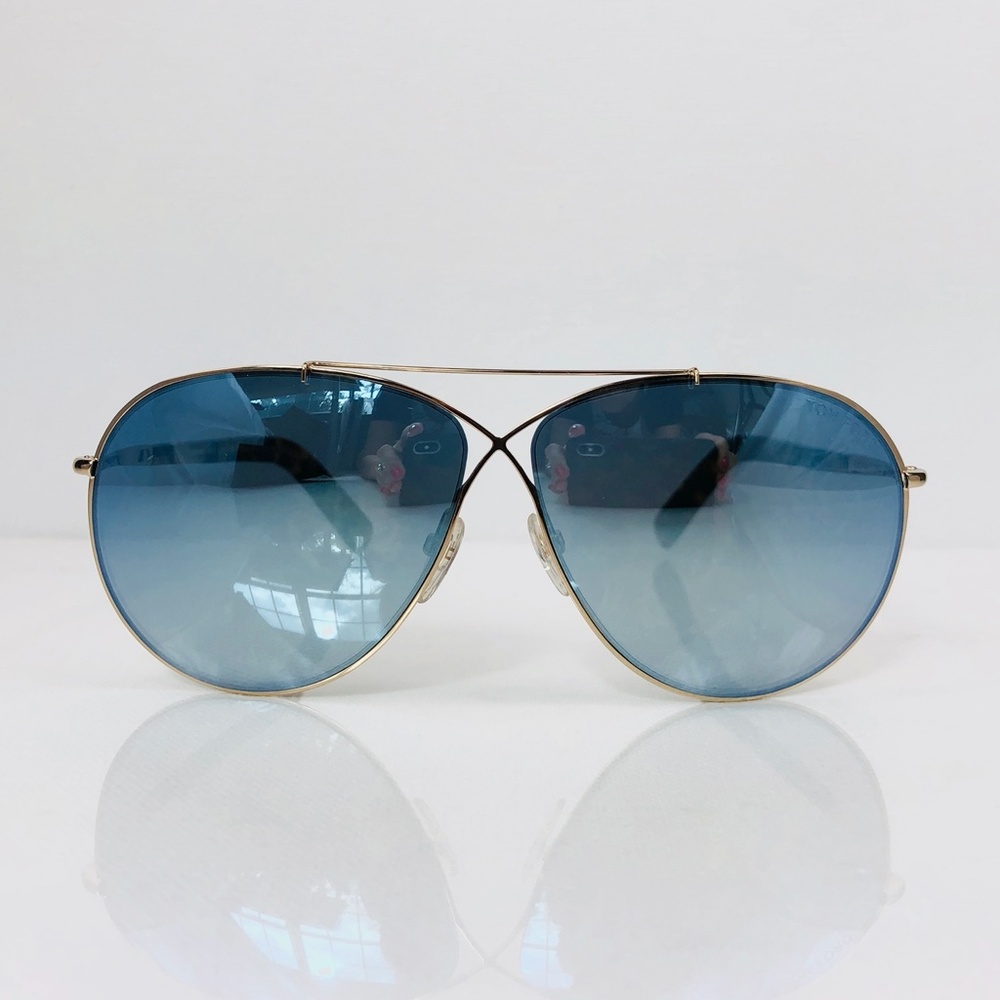 New TOM FORD Eva Blue Oversized Aviator Sunglasses - Picture 5 of 16